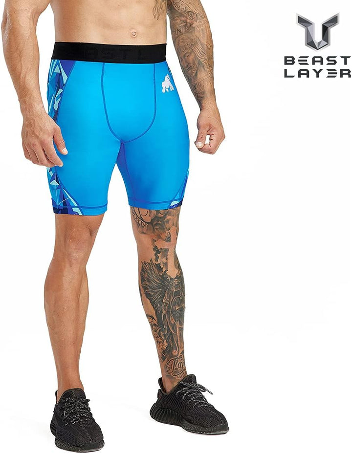 HUGE SPORTS Herren Kompressionsshorts für MMA BJJ Wrestling Boxen Baselayer Kurze Kurz Hose Strumpfh