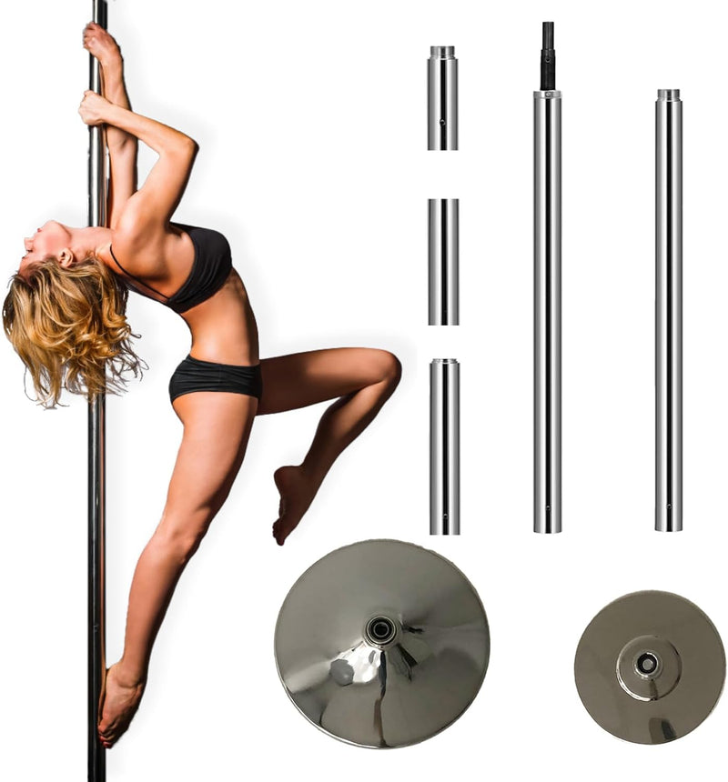 Profi Pole Dance Tanzstange 45mm, GoGo Tabledance mit Static + Spinning Funktion, von 223 - 274 cm H