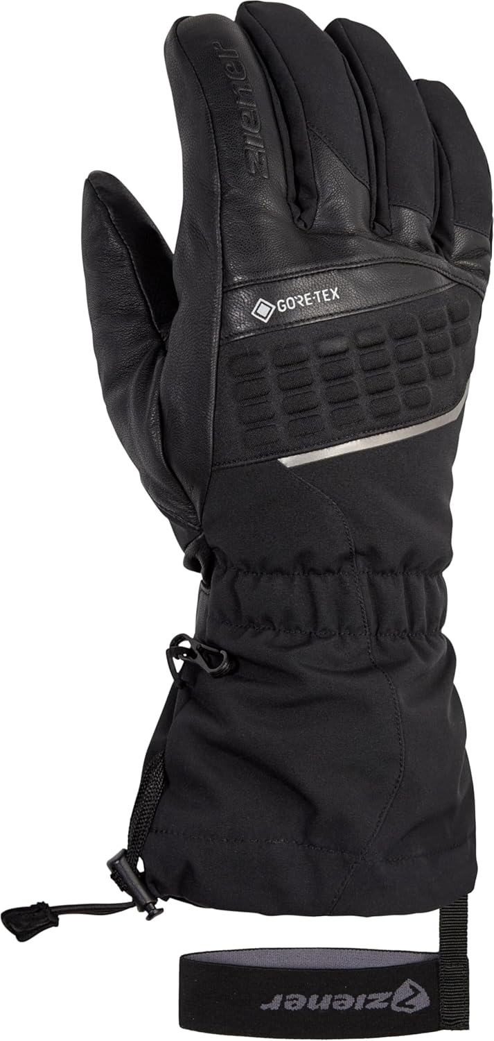 Ziener Herren Gastil Ski-Handschuhe/Wintersport | Gore-Tex, Lange Stulpe, PFC frei 7.5 Schwarz, 7.5