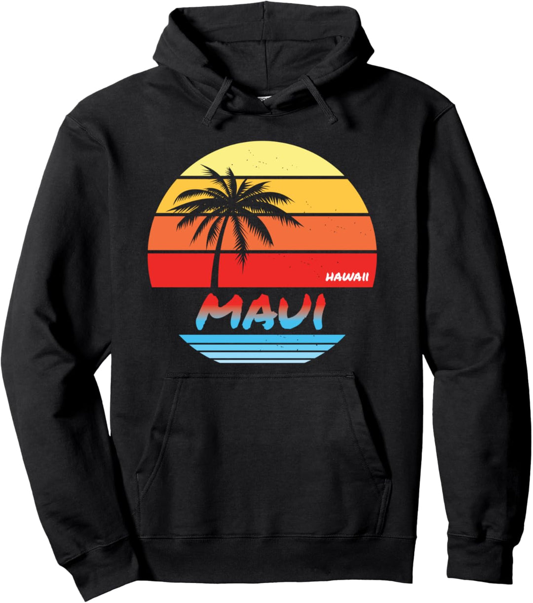 Maui Hawaii Retro-Vintage-Stil Sonnenuntergang Pullover Hoodie