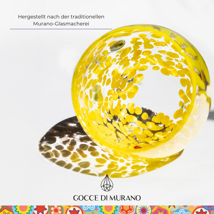 Gocce di Murano Set mit 6 Regenbogen-Gläsern, aus mundgeblasenem Muranoglas, 240 ml, handgefertigt,