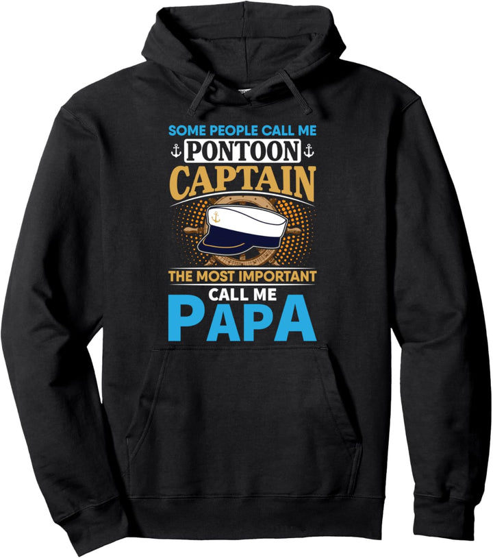 Pontonboot Kapitän Geschenk für Grossvater Papa Bootfahren Pullover Hoodie