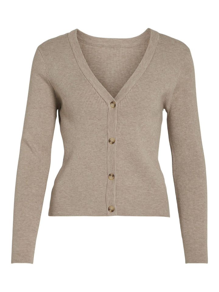 Vila Damen Vicomfy L/S Knit Cardigan-Noos Strickjacke, Natural Melange