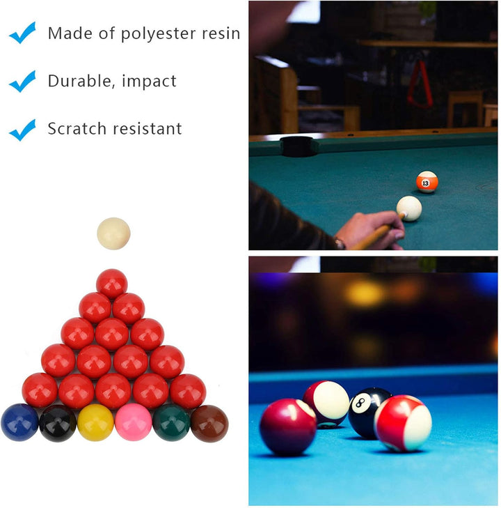 Snooker Kugeln Set, 22 Stück 52,5 mm/2,1 Zoll Harz Snooker Balls Set für Britisches Billard Turniere