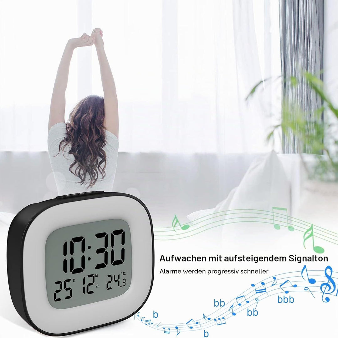 Wecker Digital, Wecker Batteriebetrieben Bettseite - Tischuhren mit Temperaturanzeige, Schlummerfunk