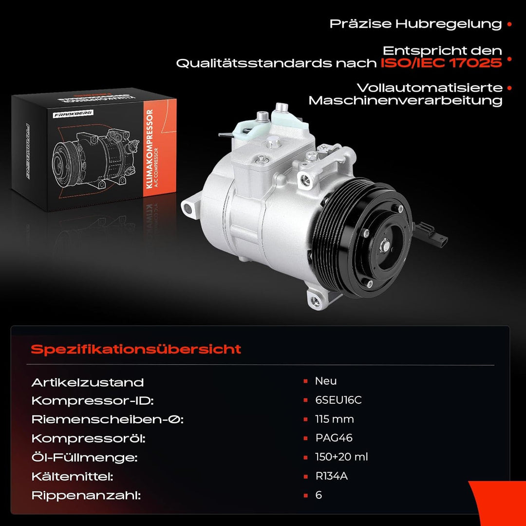 Frankberg Klimakompressor Klimaanlage Kompatibel mit GL-Klasse X166 GL400 3.0L 2013-2015 M-Klasse W1