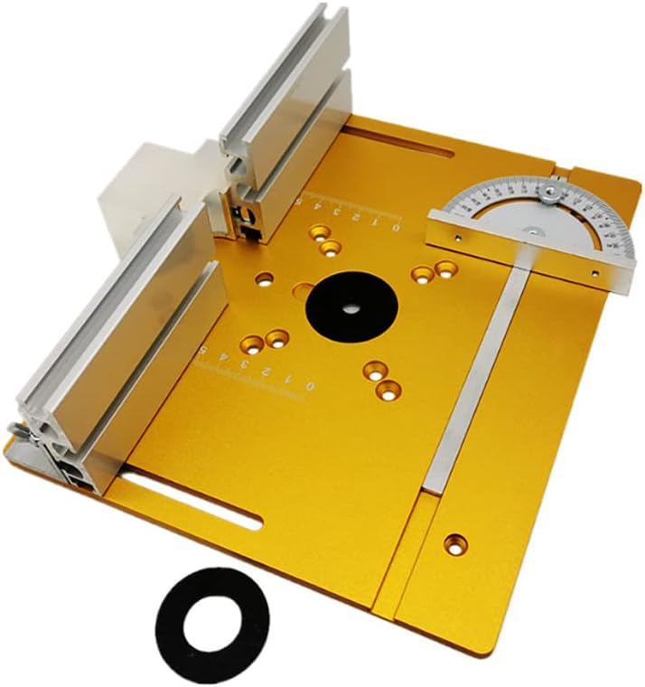 KKnoon Set mit 3 Frästisch-Einlegeplatten, Aluminiumlegierung, Holzfräsen, Flip-Board, Schneidemasch
