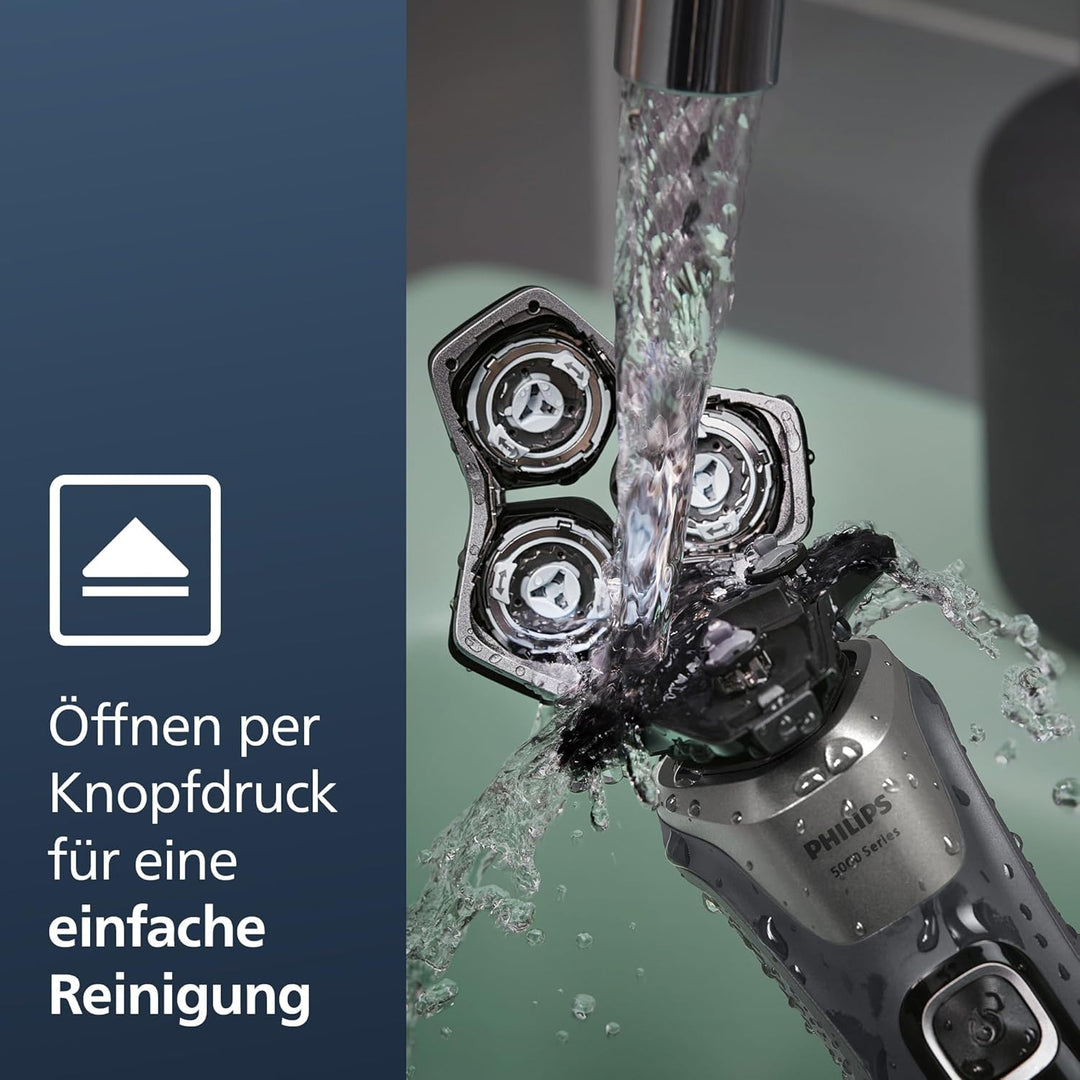 Philips Shaver Series 5000 – Elektrischer Nass- & Trockenrasierer in Carbongrau mit 1 integrierten a