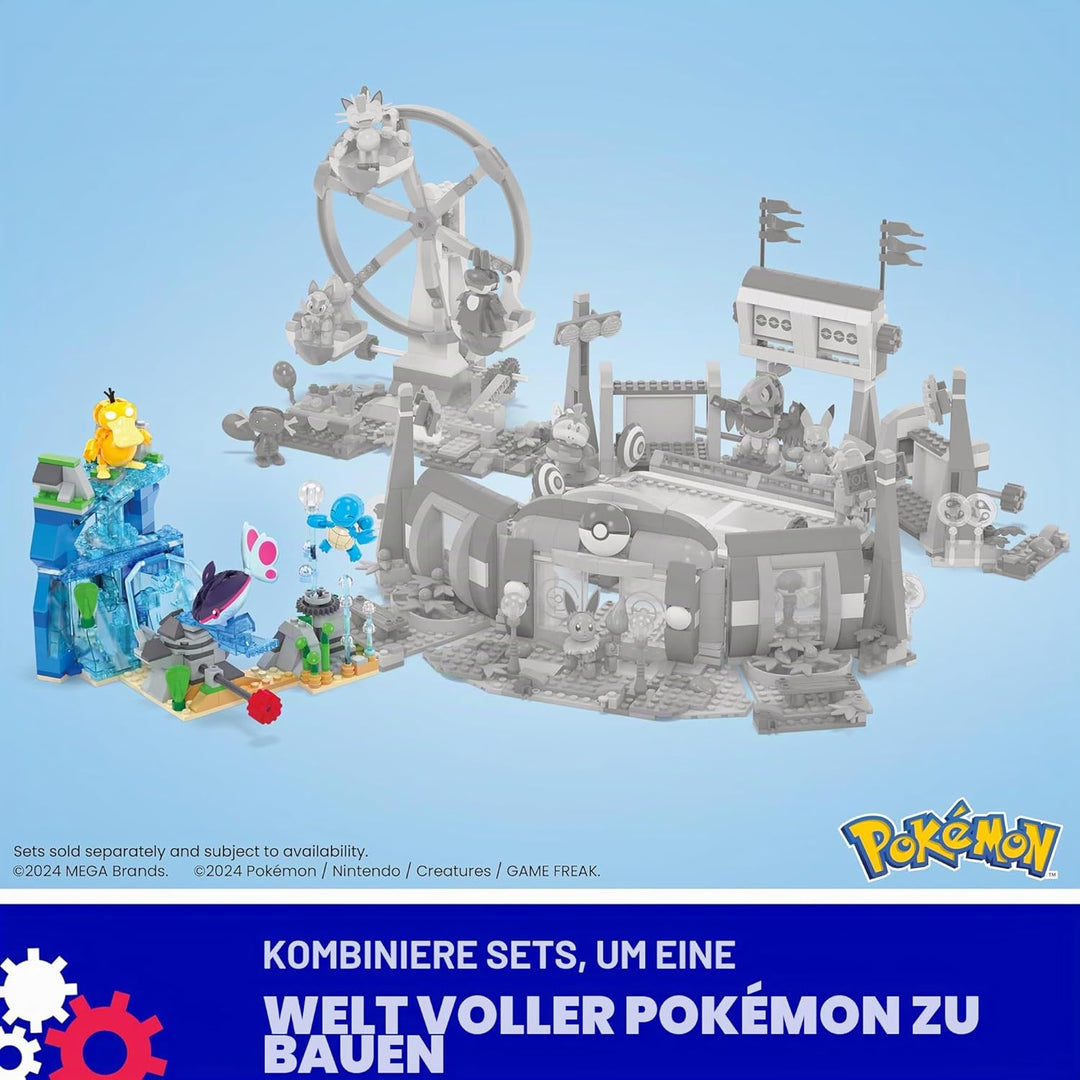 Mattel MEGA Pokémon Actionfigur-Bauspielzeug, Wasserabenteuer mit 319 Teilen und beweglichem Schiggy