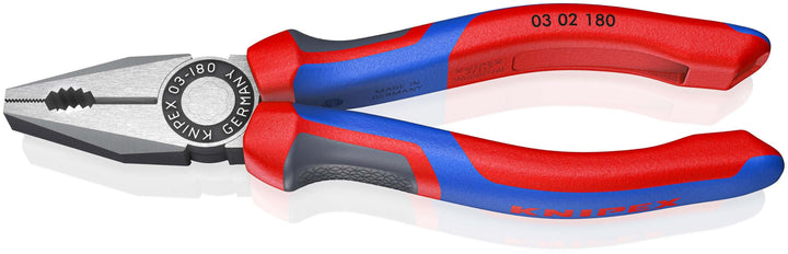 KNIPEX 03 02 180 Kombizange mit Comfort-Griffen schwarz atramentiert 180 mm 180 mm atramentiert Mit