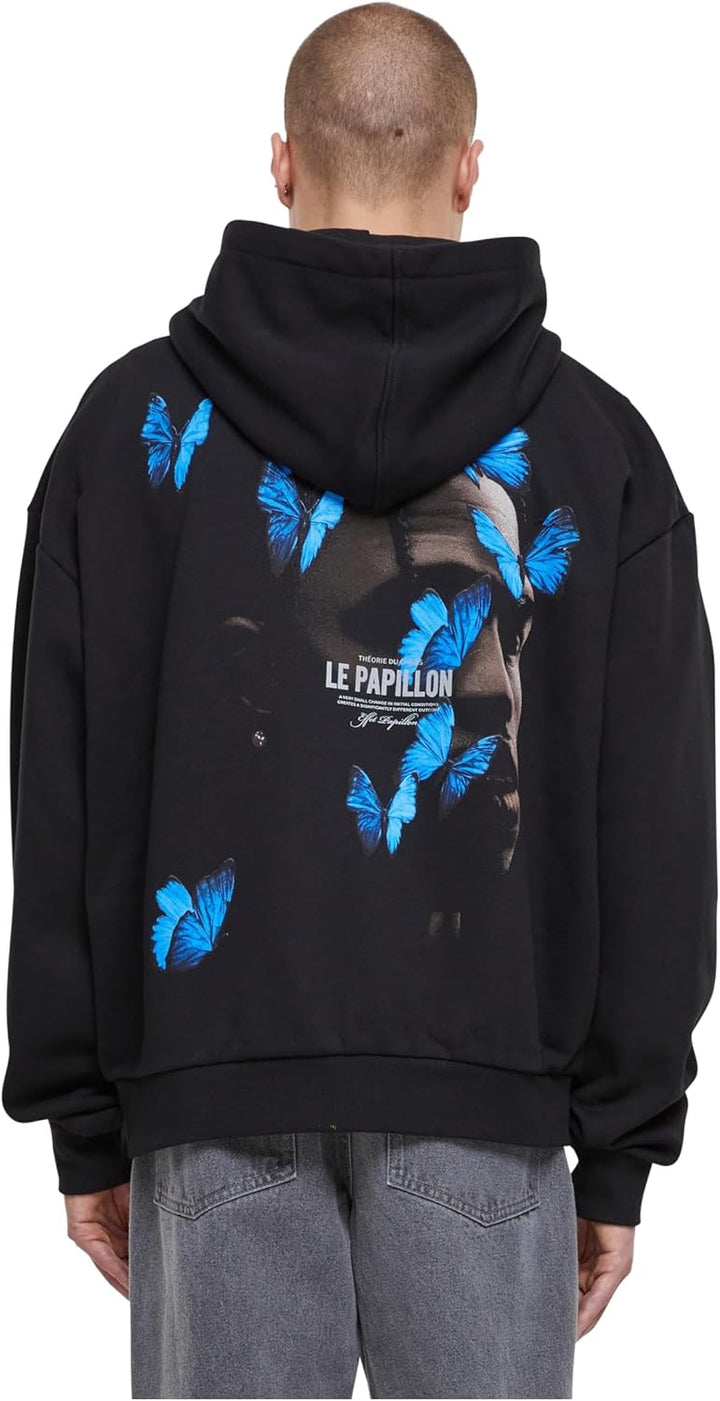 Mister Tee Herren Le Papillon Heavy Oversize Zip Hoody S Schwarz, S Schwarz