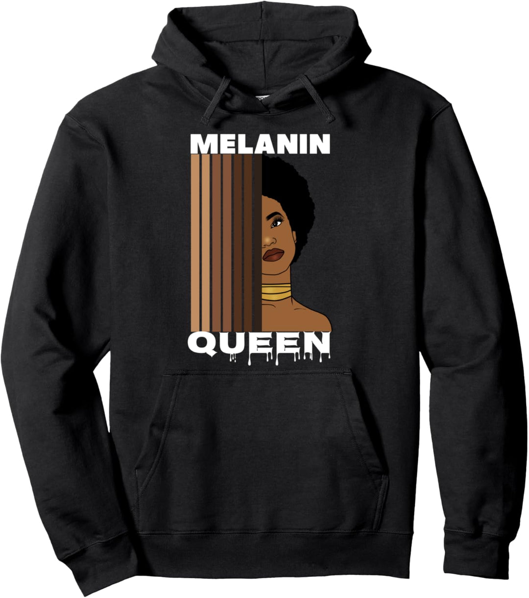 Oheneba: Melanin Drippin Queen Black Afrocentric Pride Afro Pullover Hoodie