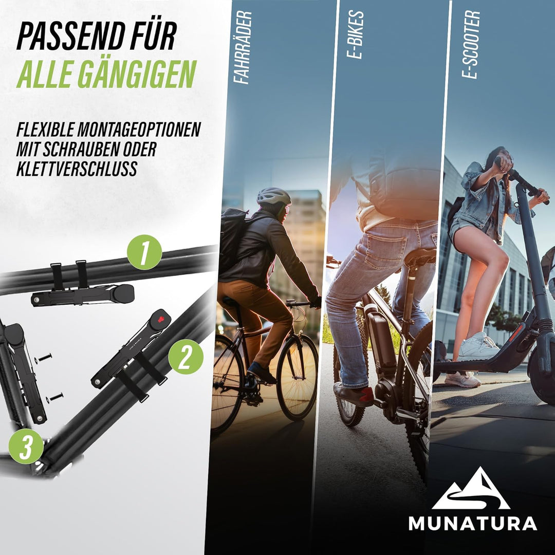 MUNATURA Faltschloss Fahrrad [120cm] - Fahrradschloss Faltschloss - Fahrradschloss Hohe Sicherheit -