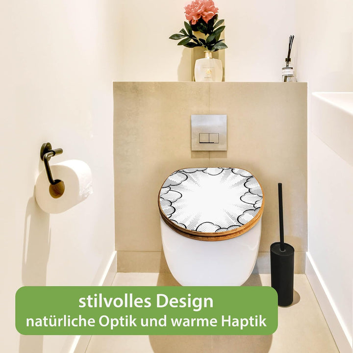 banjado Design WC Sitz Bambus Absenkautomatik 45,8x37,5cm - Toilettendeckel mit Absenkautomatik Holz
