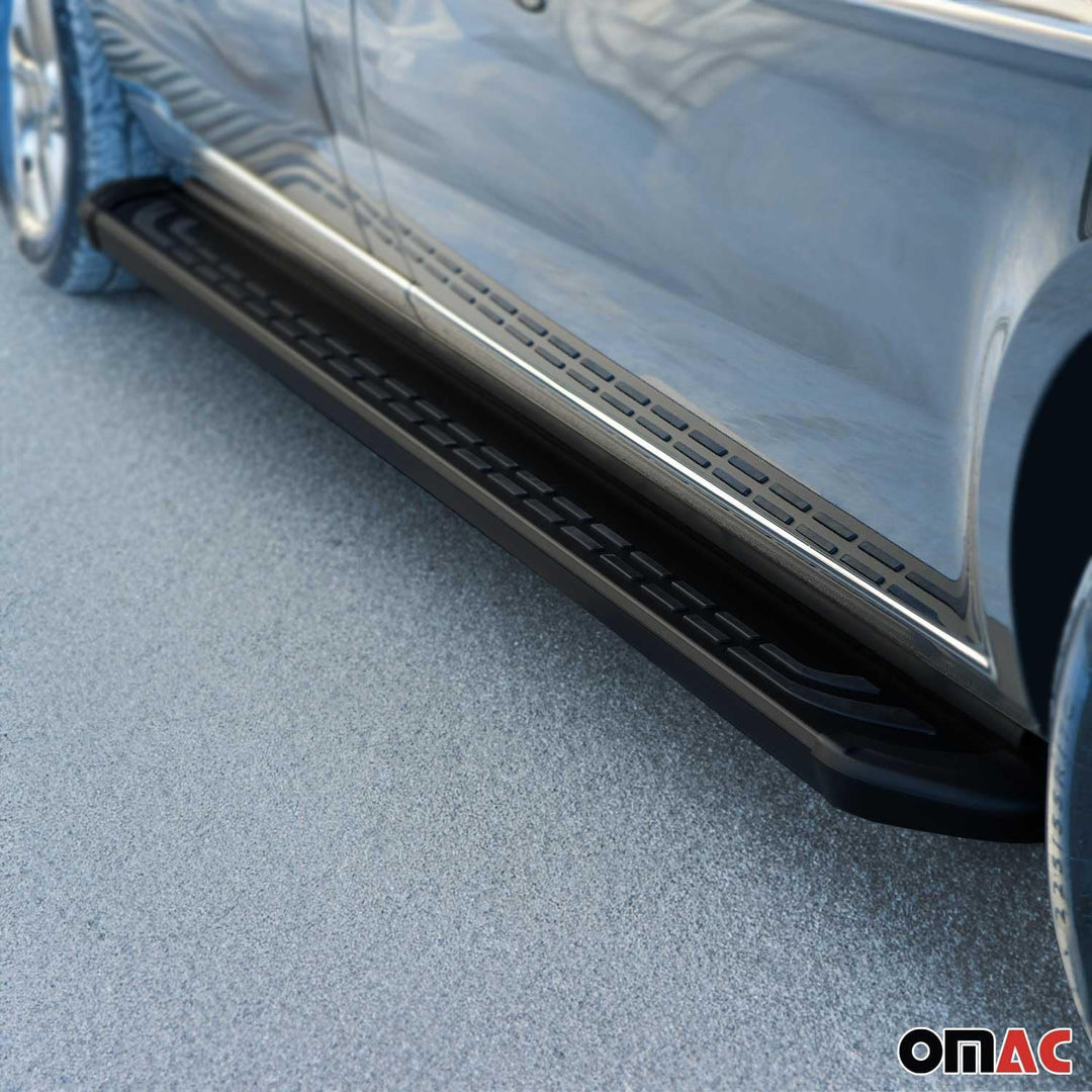 OMAC Trittbretter Seitenschweller Seitenbretter kompatibel mit Mazda CX-7 2006-2012 Alu Schwarz FABA