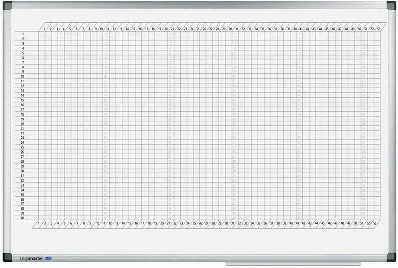 Legamaster 7-413000 Premium Jahresplaner, UV-gehärtetes Whiteboard, horizontale Einteilung für 53 Wo
