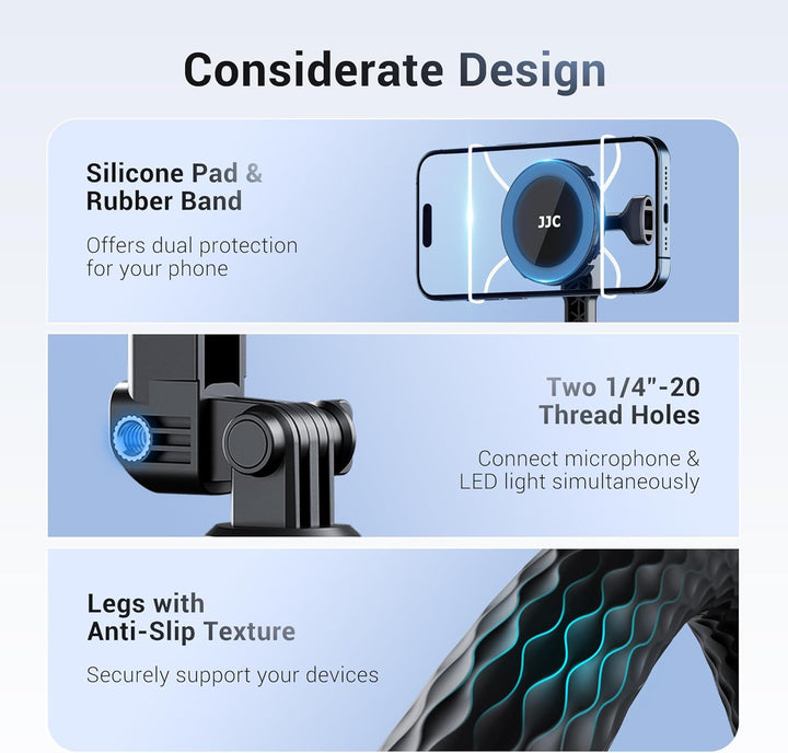 Magnetisches Flexibles Handy Ständer Einbeinstativ für iPhone 17/16/15/14/13/12,Abnehmbarer Monopod