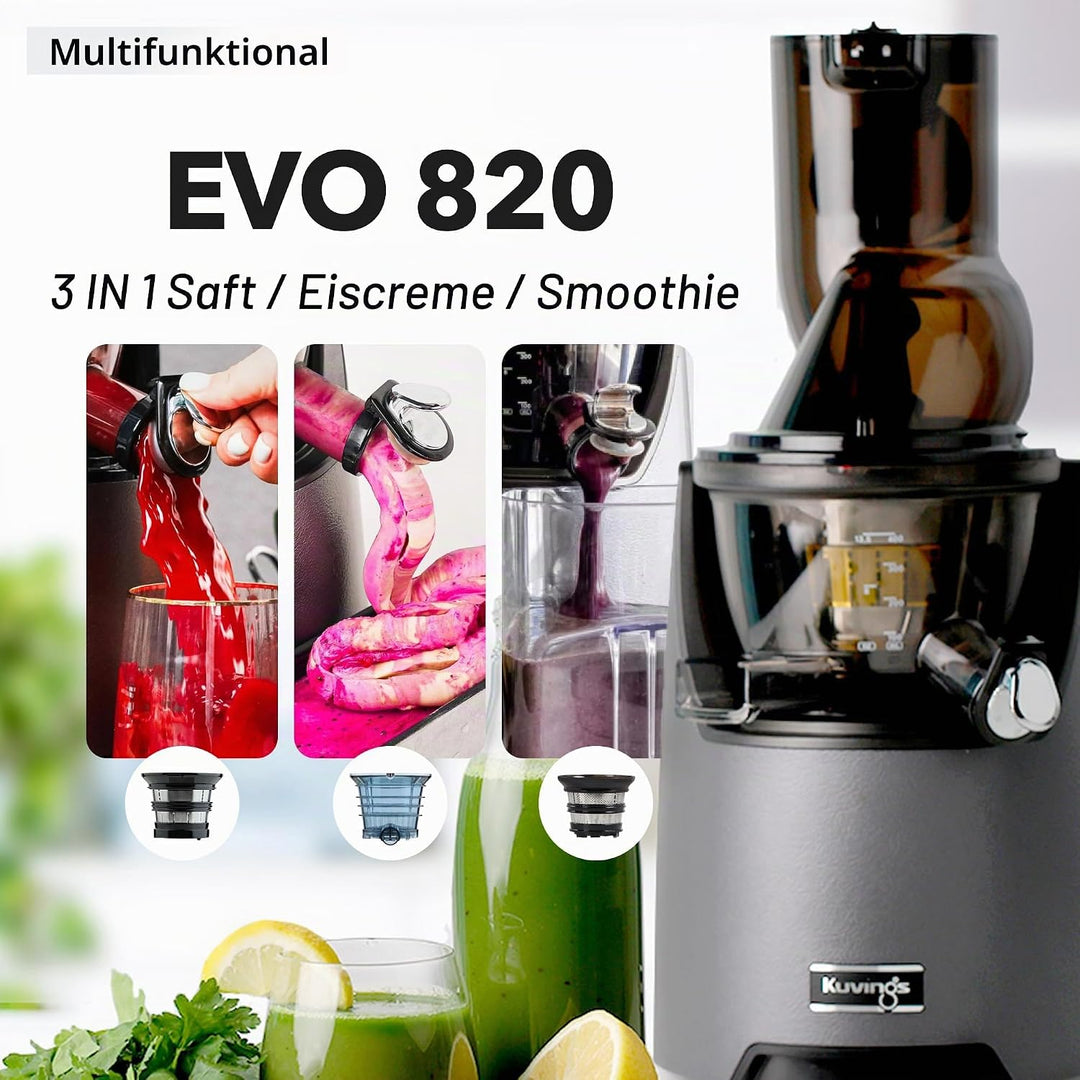 Kuvings EVO820 Slow Juicer Saftpresse – Entsafter mit grossem Einfüllschacht und starkem 240W Motor