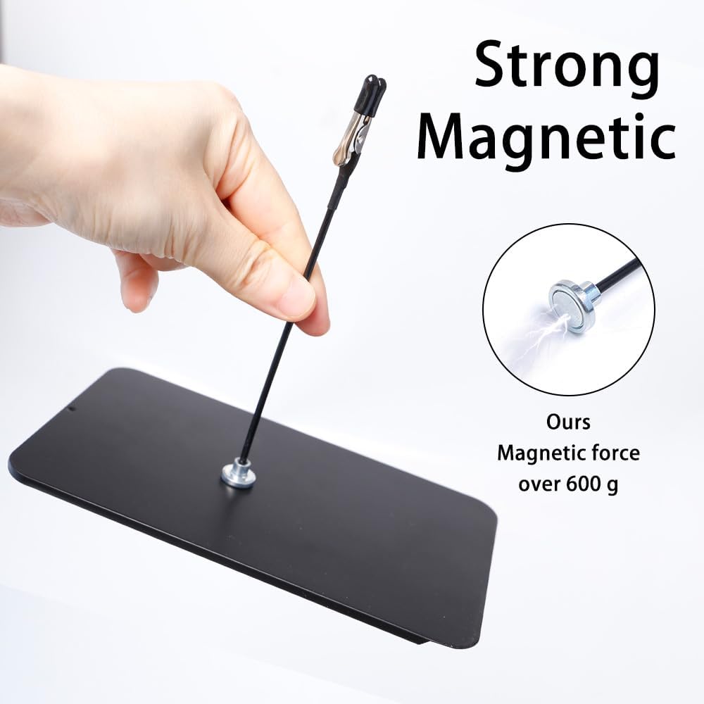 24 Stück Dritte Hand Löten mit Magnetfuss Flexibler Löthilfe Krokodilklemme 15cm Magnetisch Krokodil