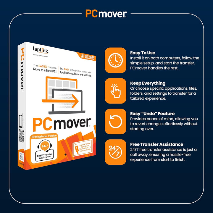 LAPLINK PCmover Professional 11 – Migration Software, für Dateien, Ordner & Programme, Ultra High Sp