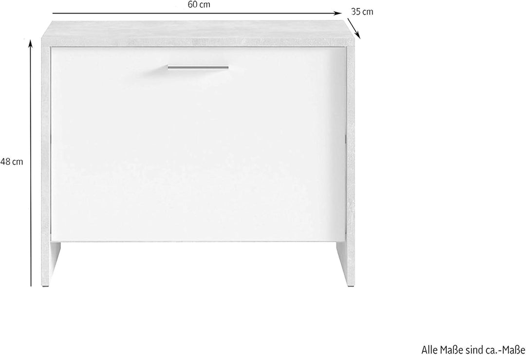 byLIVING Sitzbank Ben/Schuhschrank in matt weiss/Front schwarz/kleine Flur-Kommode mit Klappe und Ei