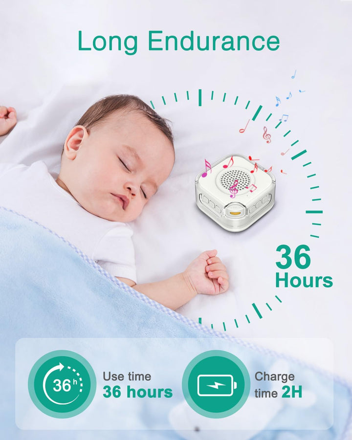White Noise Machine Baby, ORIA Weisses Rauschen Soundmaschine mit Nachtlicht, Mini Bluetooth Lautspr