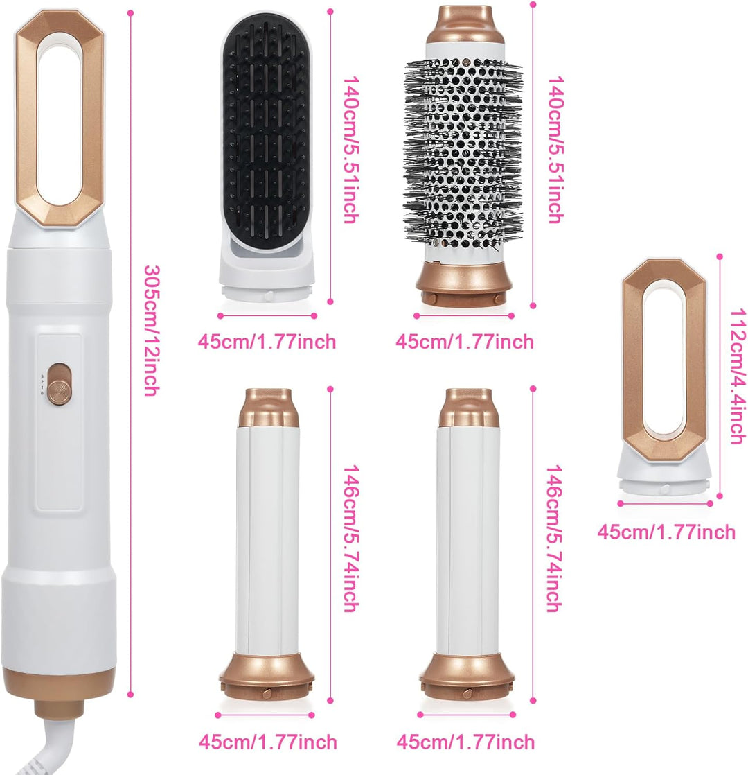 Airstyler Set, 5 in 1 Warmluftbürste Set Stylingbürsten mit Haartrockner Rundbürstenföhn Airflow Mul