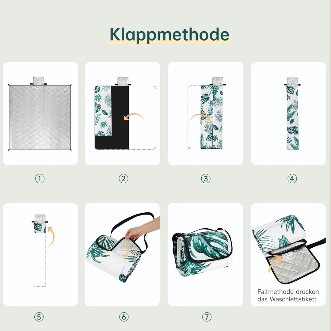 HAUSPROFI Picknickdecke 200x300, wasserdicht & isoliert - XXL Outdoor Decke für Picknick, Strand, Ca