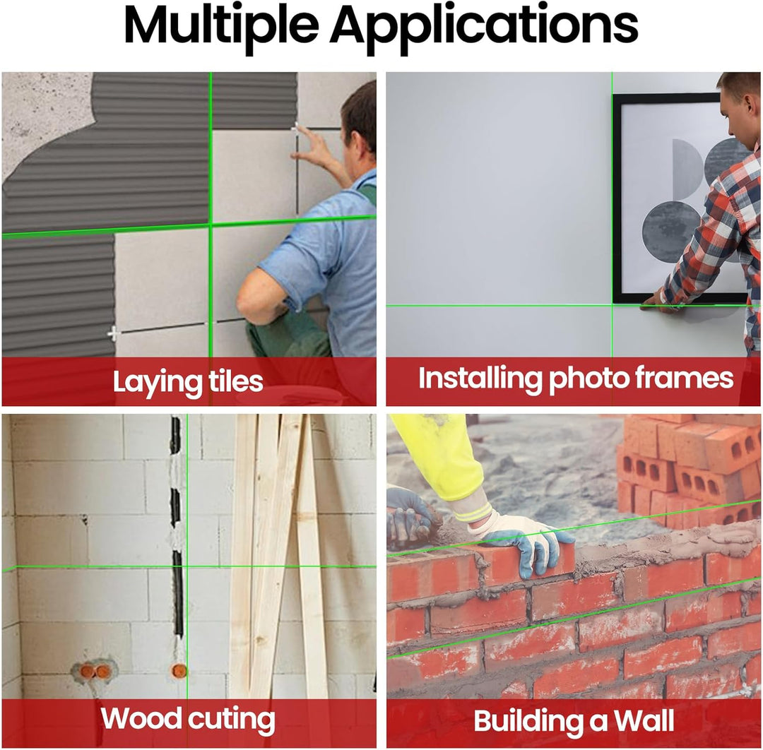 Kreuzlinienlaser mit Stativ, 4D-Laser Wasserwaage mit 16 Linien, selbstnivellierender Laser, Kreuzli