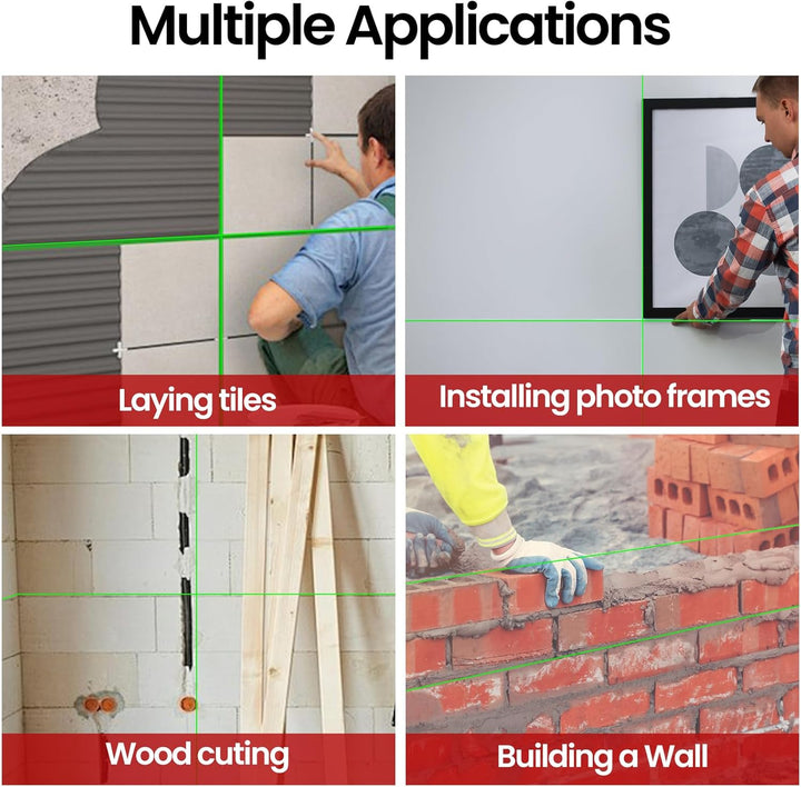 Kreuzlinienlaser mit Stativ, 4D-Laser Wasserwaage mit 16 Linien, selbstnivellierender Laser, Kreuzli