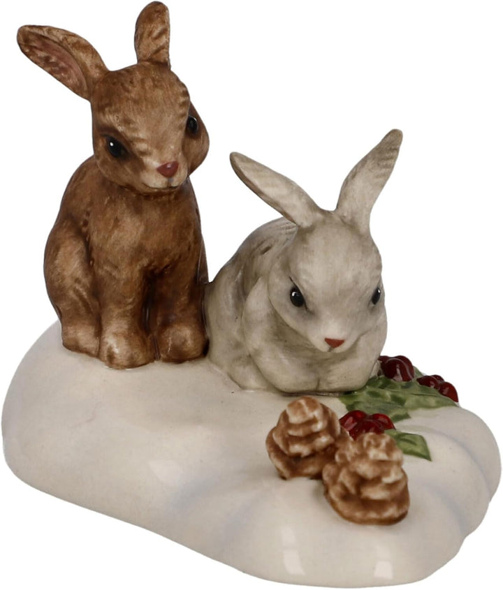 Goebel Weihnachtsfigur Winterwald auf Futtersuche, aus Porzellan gefertigt, Höhe: 5cm, 66-704-20-1