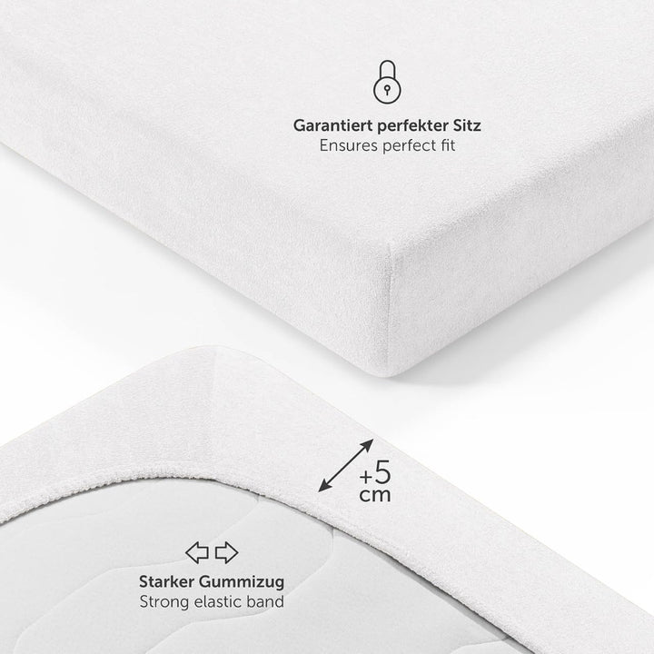 Blumtal® Frottee Spannbettlaken 160x200 cm - OEKO-TEX zertifiziertes Spannbetttuch 160x200cm - Frott