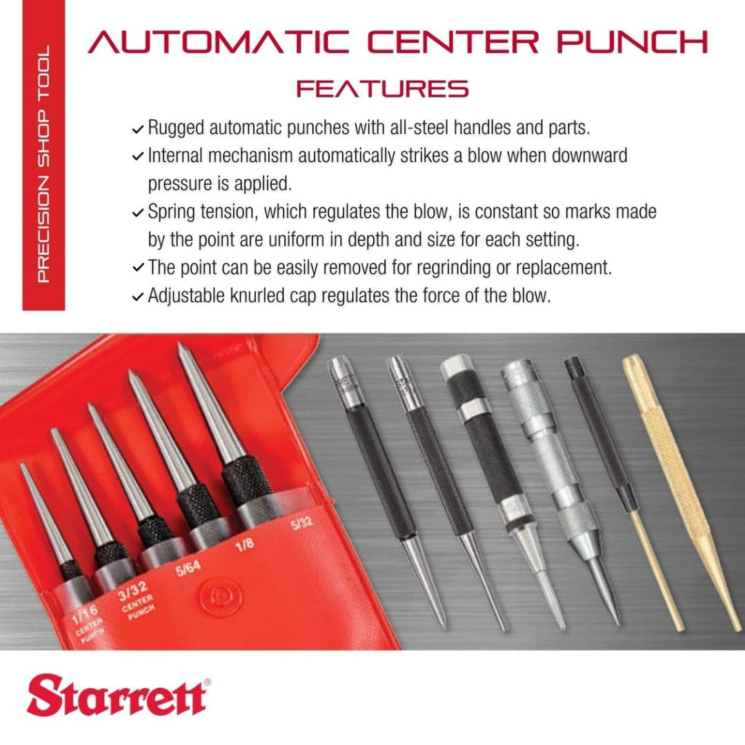 Starrett 18A Automatischer Körner mit einstellbarem Hub Single, Single