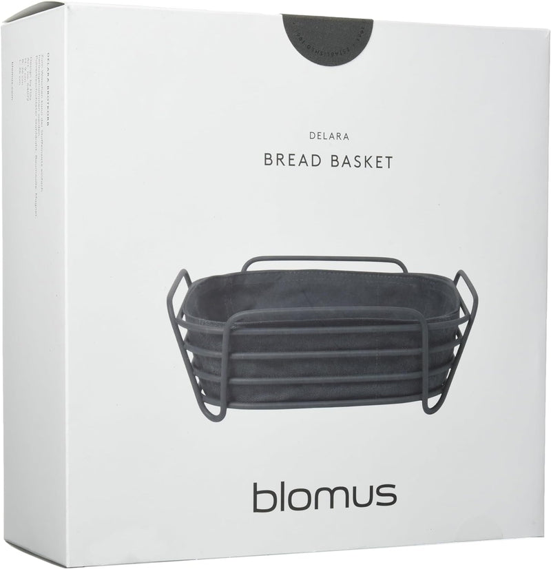 blomus -DELARA- Brotkorb Size L, quadratisch, herausnehmbare Stofftasche, stilvolles Design, 26 x 26