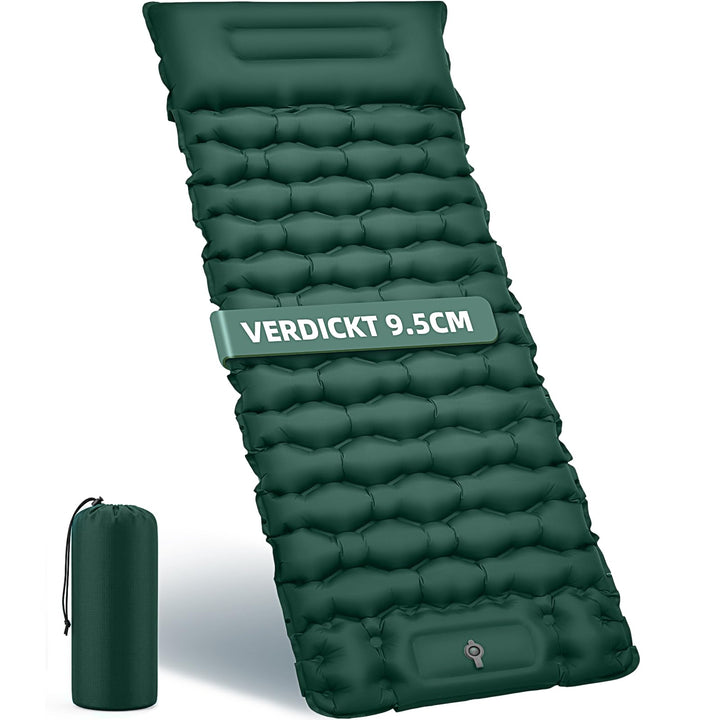 Isomatte Camping Luftmatratze 9,5cm verdickt, 200x69 cm Ultraleicht | Luftzellenmatte Aufblasbare Ma