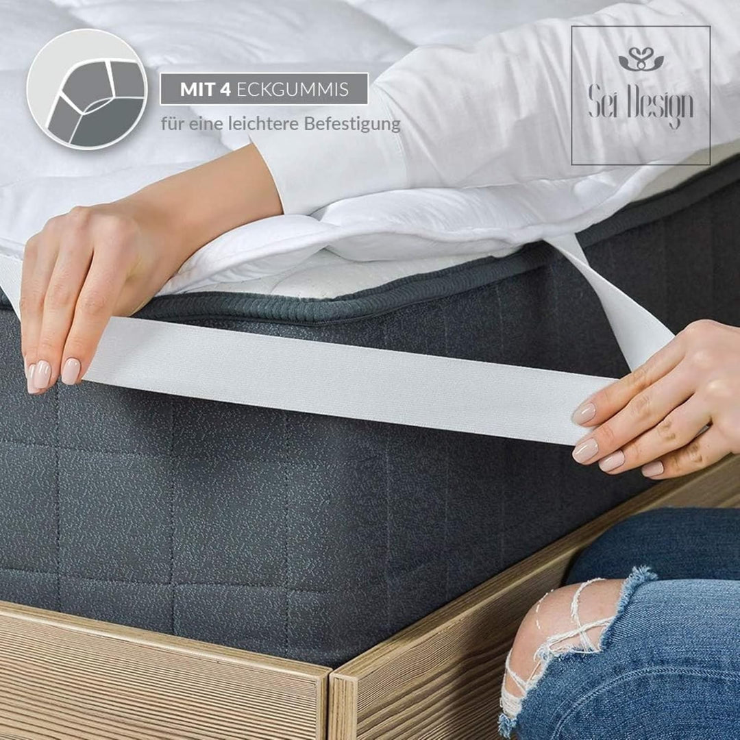 sei Design Matratzenschoner 90 x 200 atmungsaktiv - Luxuriöse Matratzenschutz Auflage - Extra Soft &amp;