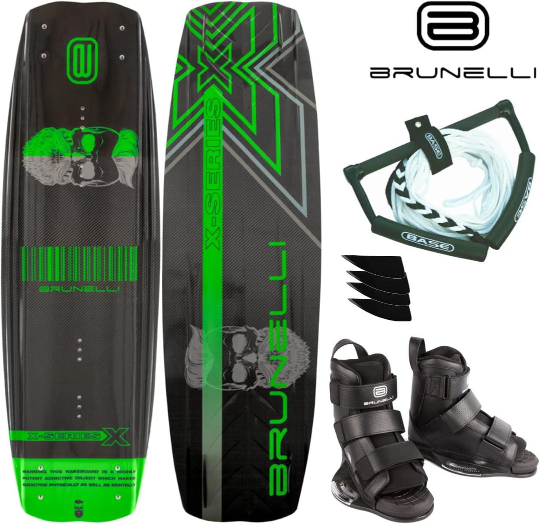 Brunelli Carbon Wakeboard Package 138 cm Wake Binding Wakeboardbindung XL (43-47), XL (43-47)