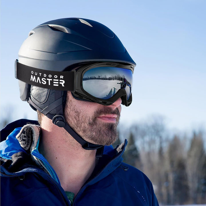 OutdoorMaster Unisex Skibrille OTG für Damen und Herren, Snowboard Brille Schneebrille 100% UV-Schut
