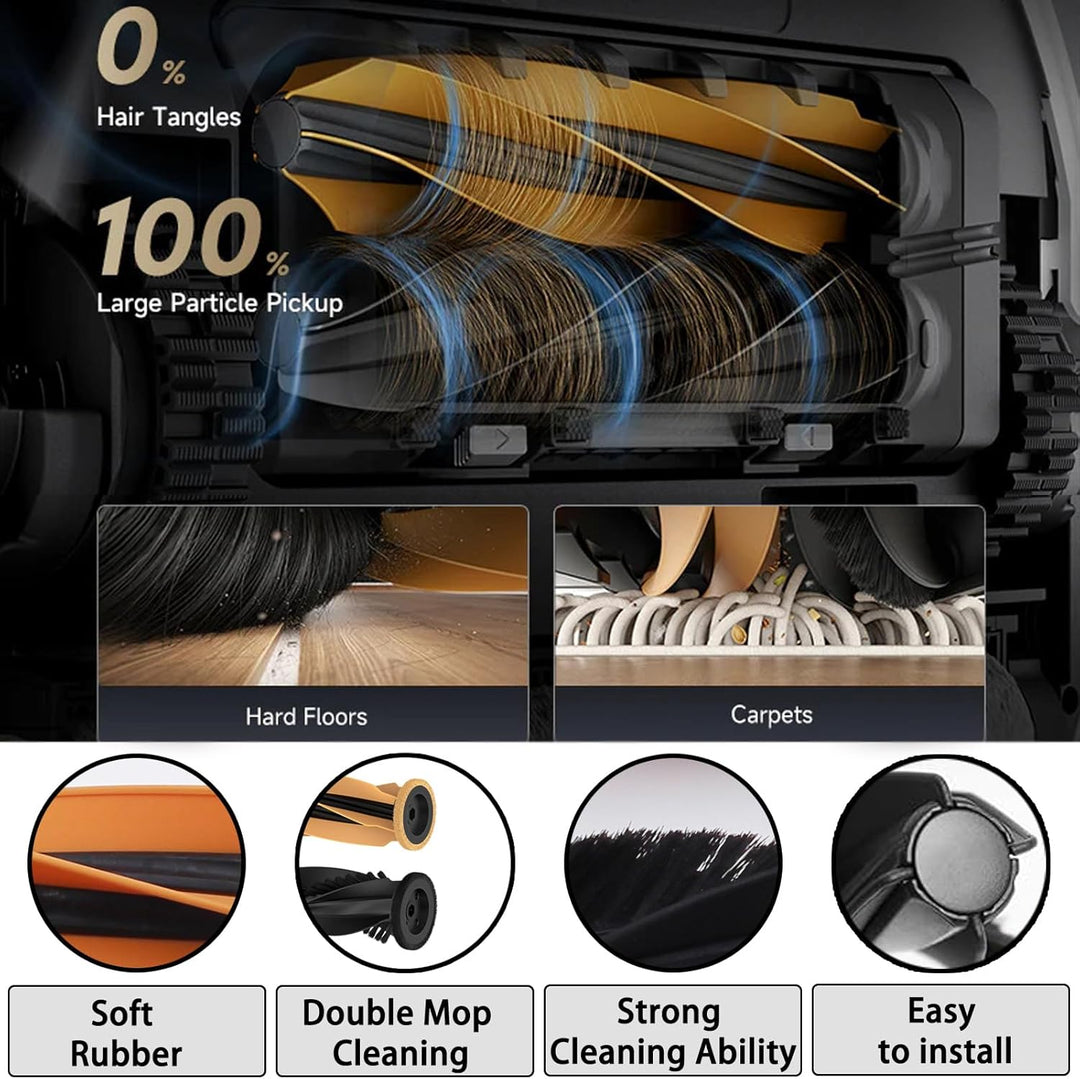 Zubehörset für dreame Aqua10 Ultra Roller Complete /Aqua10 Roller Saugroboter,Ersatzteil mit 6 Staub