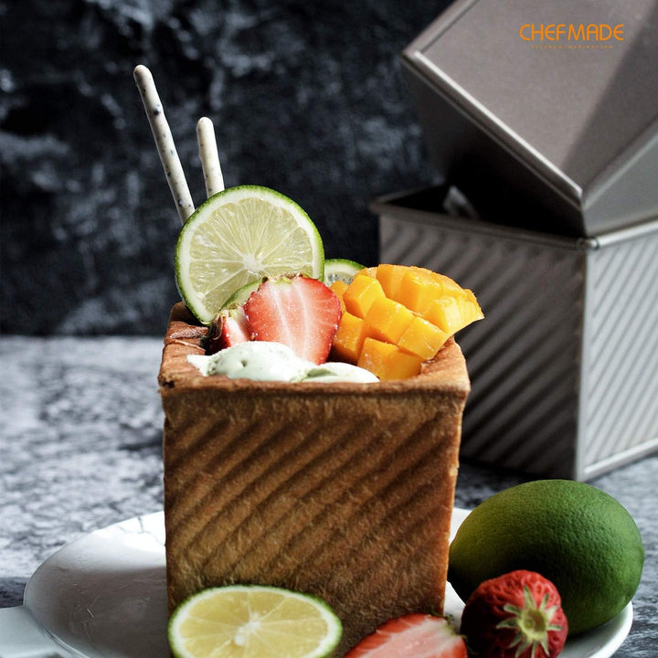 CHEFMADE Pullman Loaf Pan mit Lip, 0,55 Lb Teig Kapazität Nicht-stick Rechteck Well Toast Box für Of