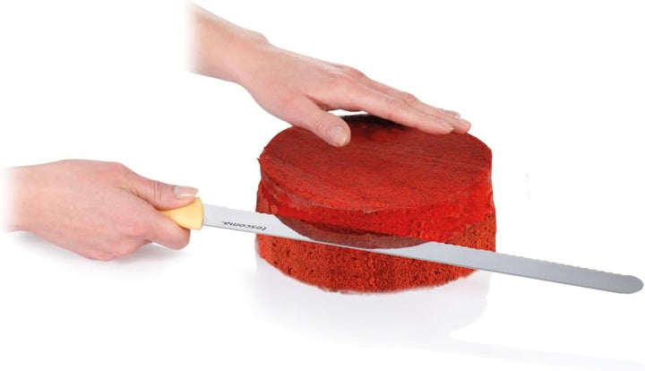 Tescoma DELICIA Tortenmesser 30 cm aus Kunststoff in Gelb zum Schneiden und Servieren von Kuchen Tor