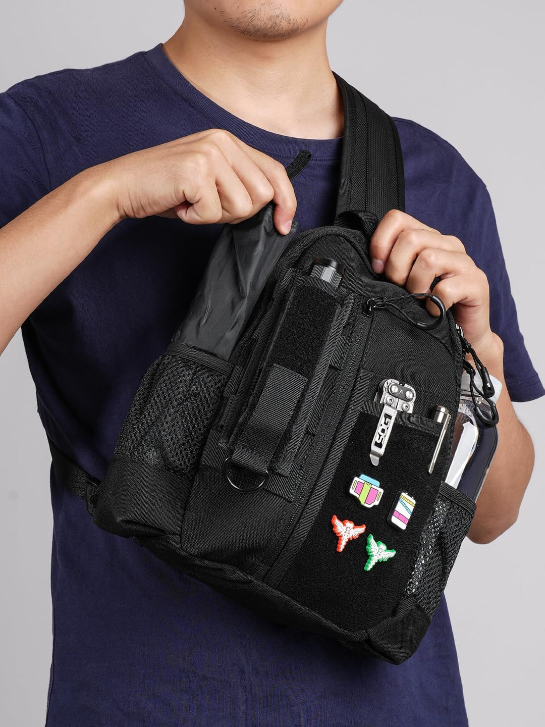 VIPERADE CHS1 EDC Brusttasche Herren Schultertasche,Leichter Sling Bag Klein Sling Rucksack mit vers