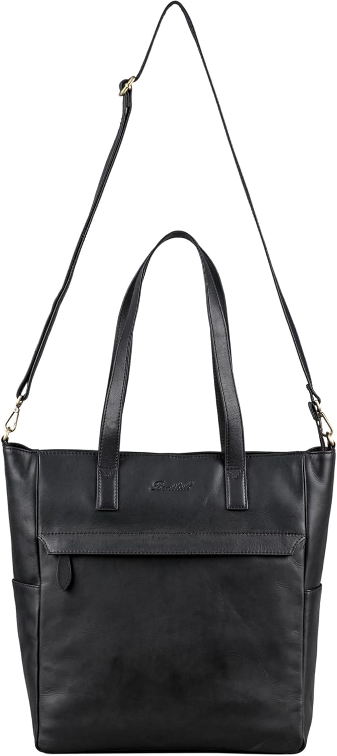 Benthill Shopper Damen Leder Gross - Ledertasche mit Reissverschluss - Umhängetasche aus Echtleder -