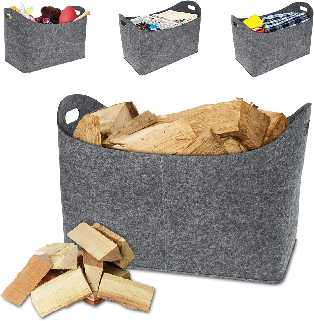 Aufun Filztaschen 4x Tasche aus Filz, Kaminholzkorb Filztasche Shopper Faltbar, Kaminholztasche, Hol