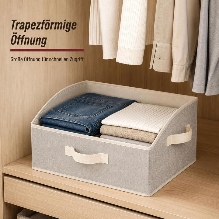 URMONA Aufbewahrungsbox 2 Stück mit Griffen, 28L Faltbare Aufbewahrungskörbe aus Stoff, 50 × 28,5 ×