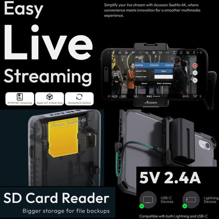 Accsoon SeeMo 4K Video Transmitter Monitoring Adapter 4K HDMI Video auf iOS-Geräten für iPad/iPhone/