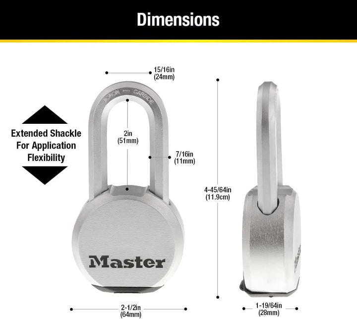 Master Lock M930XKADLH Magnum Vorhängeschloss aus massivem Stahl mit Schlüssel