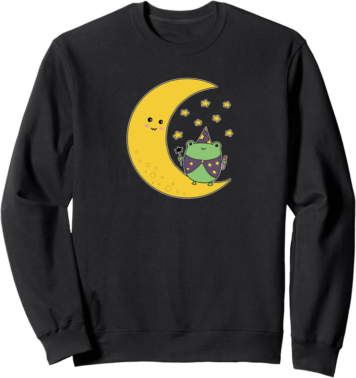 Fairycore Kawaii Mond Frosch Zauberer Zauberer Froggy Hexe Sweatshirt