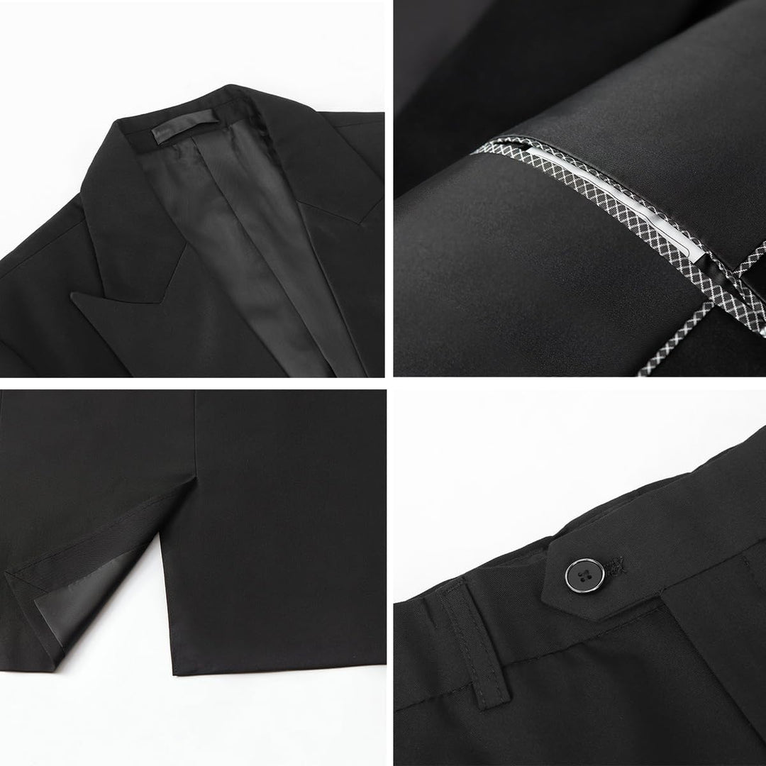 YOUTHUP Anzug Herren Regular Fit 3 Teilig Anzüge Peak Lapel Morden Herrenanzug Business Hochzeit Smo