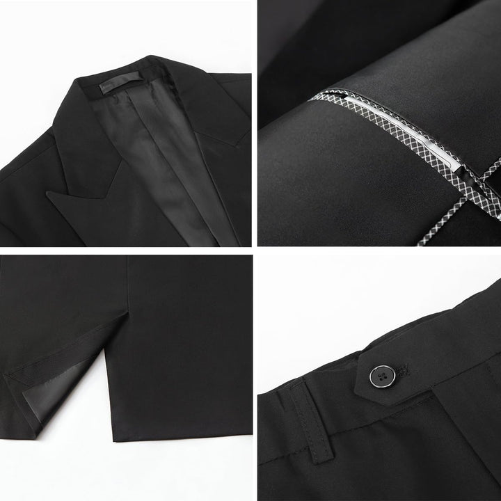 YOUTHUP Anzug Herren Regular Fit 3 Teilig Anzüge Peak Lapel Morden Herrenanzug Business Hochzeit Smo